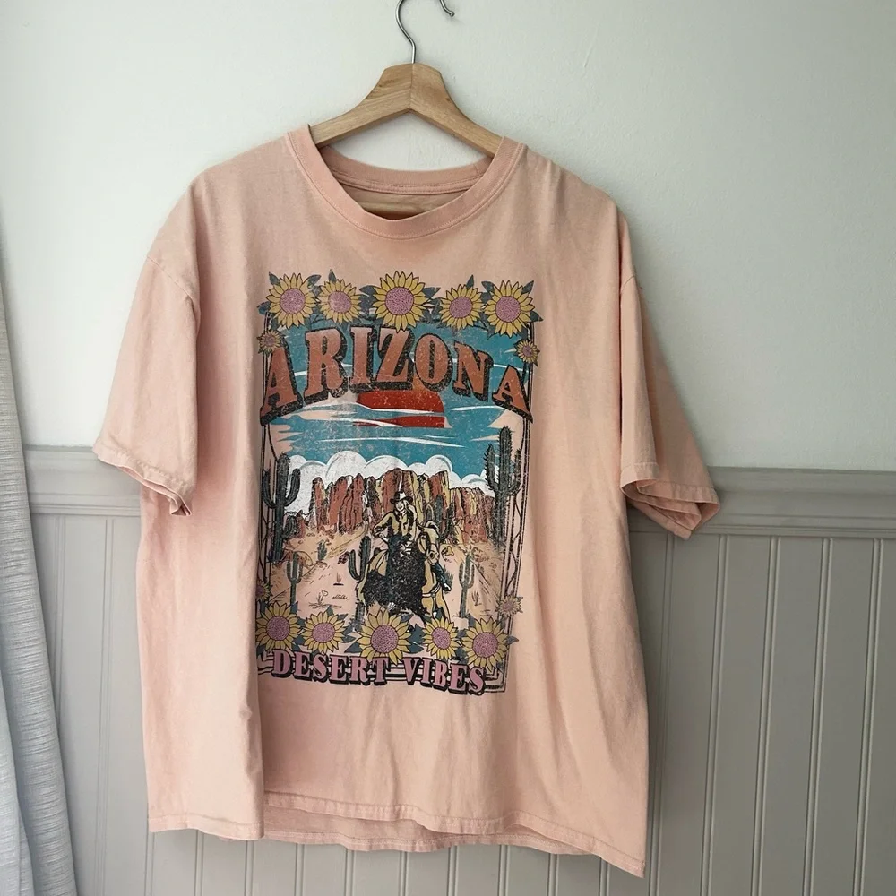 Full Tilt Tilly’s Size Large Peach Arizona Desert Vibes Graphic Tee - Picture 2 of 4